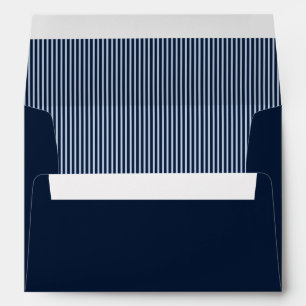 Classic Dark Blue Stripes Christmas Envelope