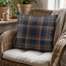 Classic Dark Blue Yellow Red Green Plaid Pattern