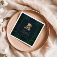Classic Dark Green & Blue Plaid Baby Shower