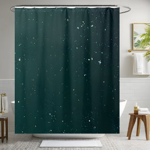 Classic Dark Green Sequin Shower Curtain