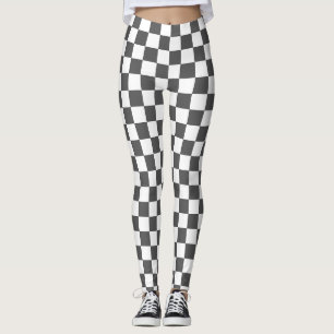 Classic dark grey chequerboard leggings