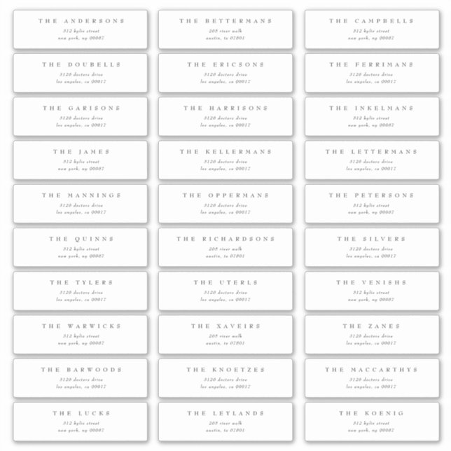 Classic Dark Grey individual wedding address (Front)