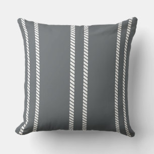 Classic Dark Grey with Stripes Throw Pillow