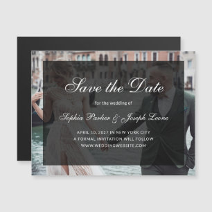 Classic Dark Overlay Photo Magnetic Save the Date