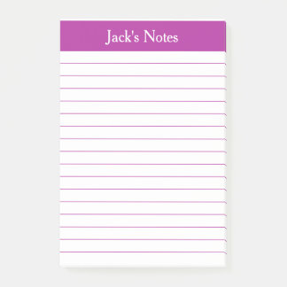Classic Dark Pink Lined Personalized Post-it Notes
