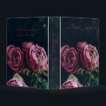 Classic dark pink peonies on black background mini binder<br><div class="desc">Pretty dark pink peonies on black background.  An elegant classic style.</div>