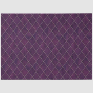 Classic Dark Purple Velvet Argyle Pattern Luxury Tissue Paper