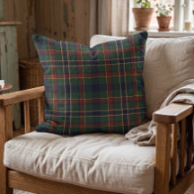 Classic Dark Red Yellow Blue Green Plaid Pattern