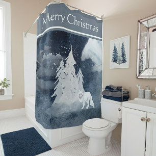 Classic dark winter scene with fox Christmas