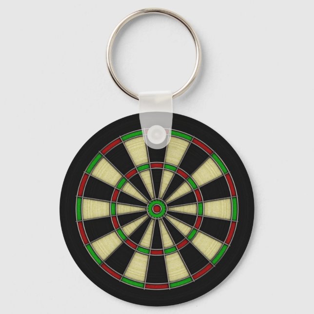 Classic Dart Board Design, Darts, Dart Games Keychain (Front)