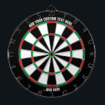 Classic Dartboard with Custom Text<br><div class="desc">Dartboard with classic colours and two custom text areas. Choose "customize more" option if you want to change colours.</div>
