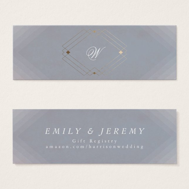 Classic Deco Gold Vintage Gray Calligraphy Wedding (Front & Back)