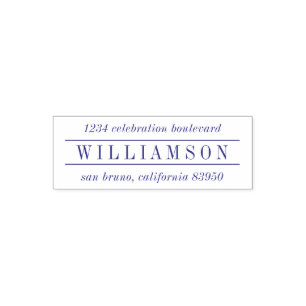 Classic Deco Typography Family Name Return Address Self-inking Stamp