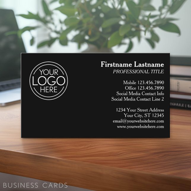 Classic Design with Logo and Contact Info Business Card (Classic Business Card Design with Your Logo and contact information - low minimum)