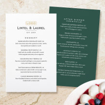 Classic Dessert After Dinner Menu Restaurant Green