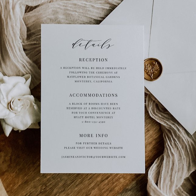 Classic Details Enclosure Card Wedding Suite J102 (Creator Uploaded)
