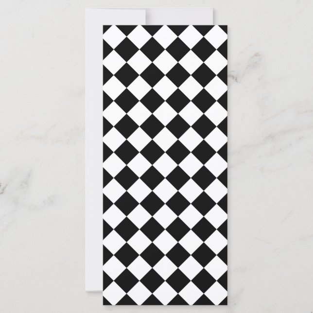 Classic Diamond Black and White Checkers (Front)