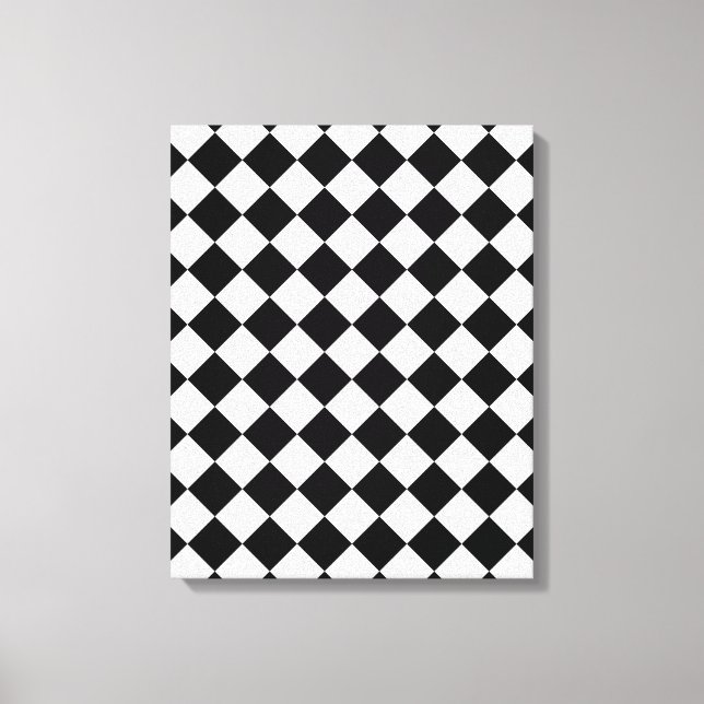 Classic Diamond Black and White Checkers Decor (Front)