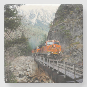 Classic Diesel Train Engine Stone Coaster