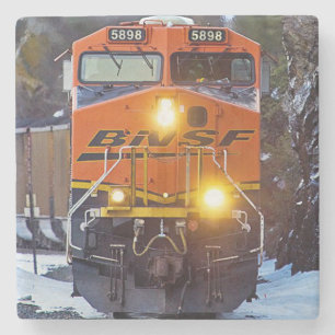 Classic Diesel Train Engine Stone Coaster