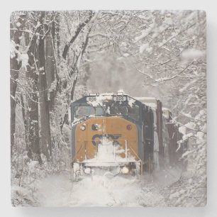 Classic Diesel Train Engine Stone Coaster