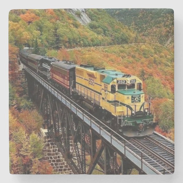 Classic Diesel Train Engine Stone Coaster (Front)