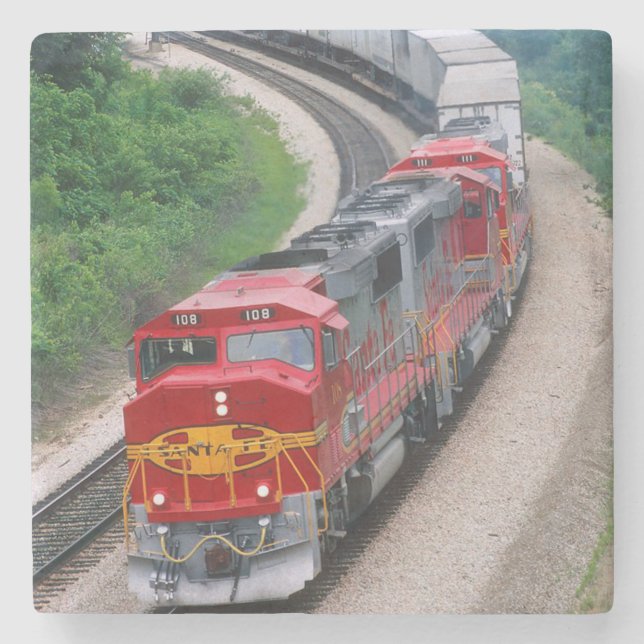 Classic Diesel Train Engine Stone Coaster (Front)