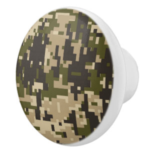 Classic Digital Camo Camouflage Customizable Ceramic Knob
