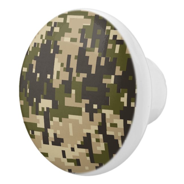 Classic Digital Camo Camouflage Customizable Ceramic Knob (Right)