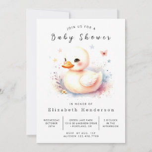 Classic Digital Duck Baby Shower  Invitation
