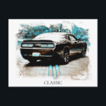 *~* Classic Digital NIR Muscle Car Postcard<br><div class="desc">POST CARD POSTCARD - CLASSIC CARS - NIR and Grunge style Digital Enhanced Paintings - PERSONALIZE TEXT IF DESIRED. - Old BLACK Muscle Car. The background Frame is WHITE. The word CLASSIC can be edited to your liking or Deleted. Energetically Enhanced as well as a Digital Enhanced Photo Paintings of...</div>