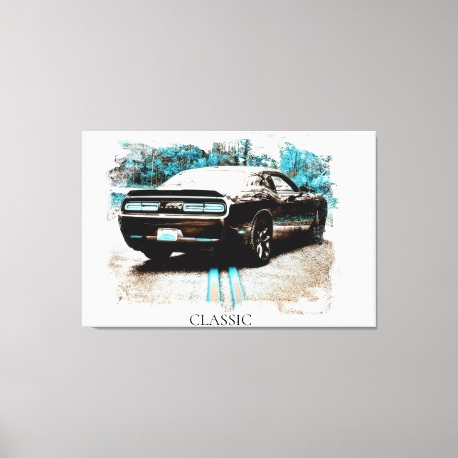 *~* Classic Digital NIR Old Antique Muscle Car Canvas Print (Front)