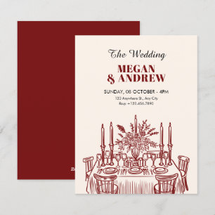 Classic Dining table Wedding Invitation
