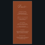 Classic Dinner Menu Wedding Reception Meal Card<br><div class="desc">Our custom menu card features modern calligraphy for the perfect way to inform your guests of their meal choices at your wedding or event. This item is part of our Goldie collection G100,  please shop our store for matching products.</div>