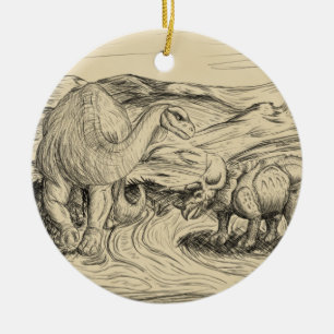 Classic Dinosaurs Ceramic Ornament