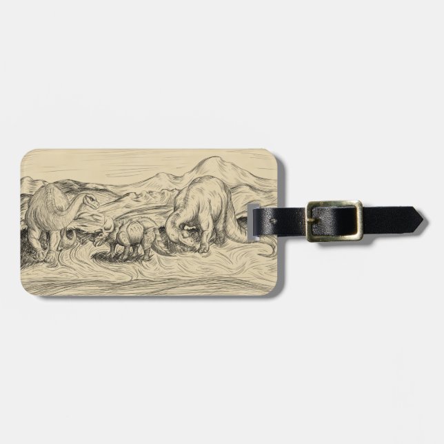 Classic Dinosaurs Luggage Tag (Front Horizontal)