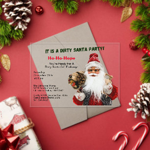 Classic Dirty Santa Gift Exchange Acrylic Invitations