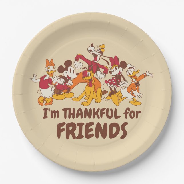Classic Disney Friends Together Paper Plate (Front)