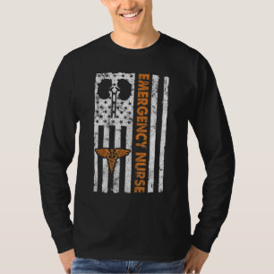 Classic Distressed Flag for Emergency Room ER Nurs T-Shirt