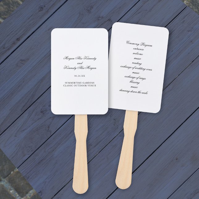 Classic DIY Wedding Ceremony Program Hand Fan (Creator Uploaded)