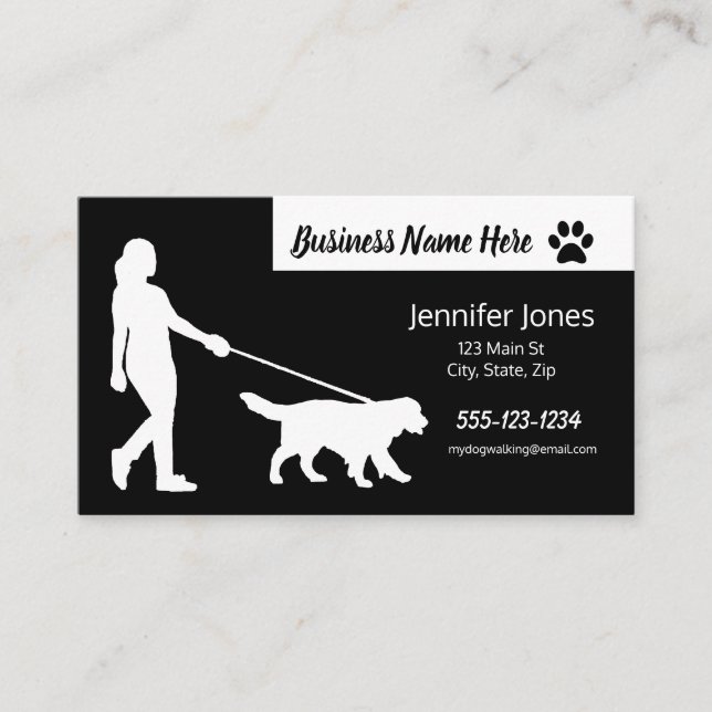 Classic Dog Walking Business Cards with Schedule (Front)