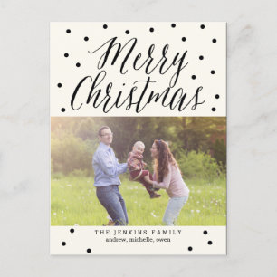 Classic Dots Christmas Photo Card Postcard