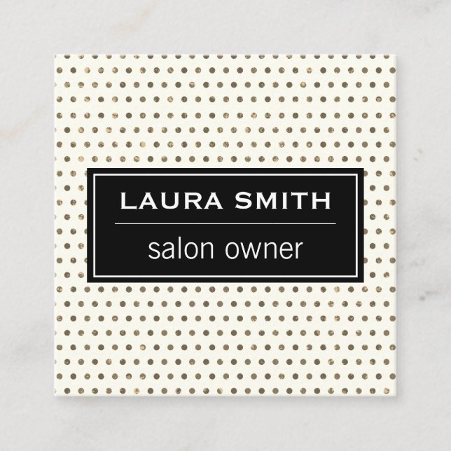 Classic Dots pattern Square Business Card (Front)