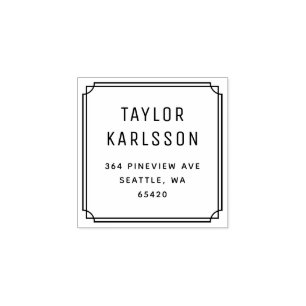 Classic Double Frame Customizable Return Address Rubber Stamp