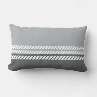Classic Dove Grey & Dark Grey with Stripes  Lumbar Pillow