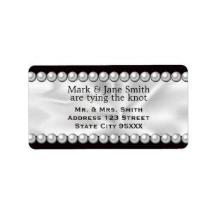 Classic Drapery with Pearls Label