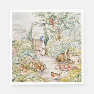 Classic Duck strolling vegetable garden Napkin