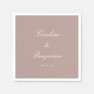 Classic Dusty Mauve Script Elegant Wedding Custom Napkin