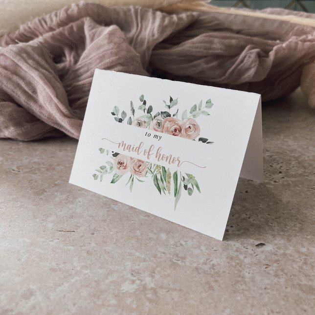 Classic Dusty Pink Rose Floral Bridal Party  Thank You Card (Creator Uploaded)