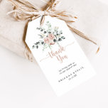 Classic Dusty Pink Rose Floral Wedding Thank You  Gift Tags<br><div class="desc">These classic dusty pink rose floral wedding thank you favour tags are perfect for a rustic wedding reception. The design features elegant watercolor dusty pink roses and green foliage, neatly assembled into beautiful bouquets. Personalize these tags with a short message, your names, and your wedding date. You can change the...</div>